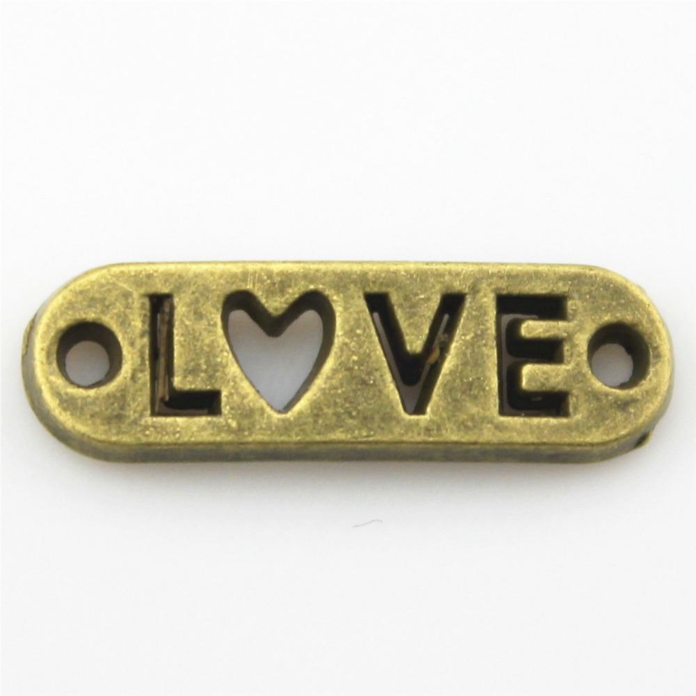 

20x6 мм разъем любви подвески античный бронзовый цвет товары для рукоделия аксессуары бренд: WYISYWG 20 шт.