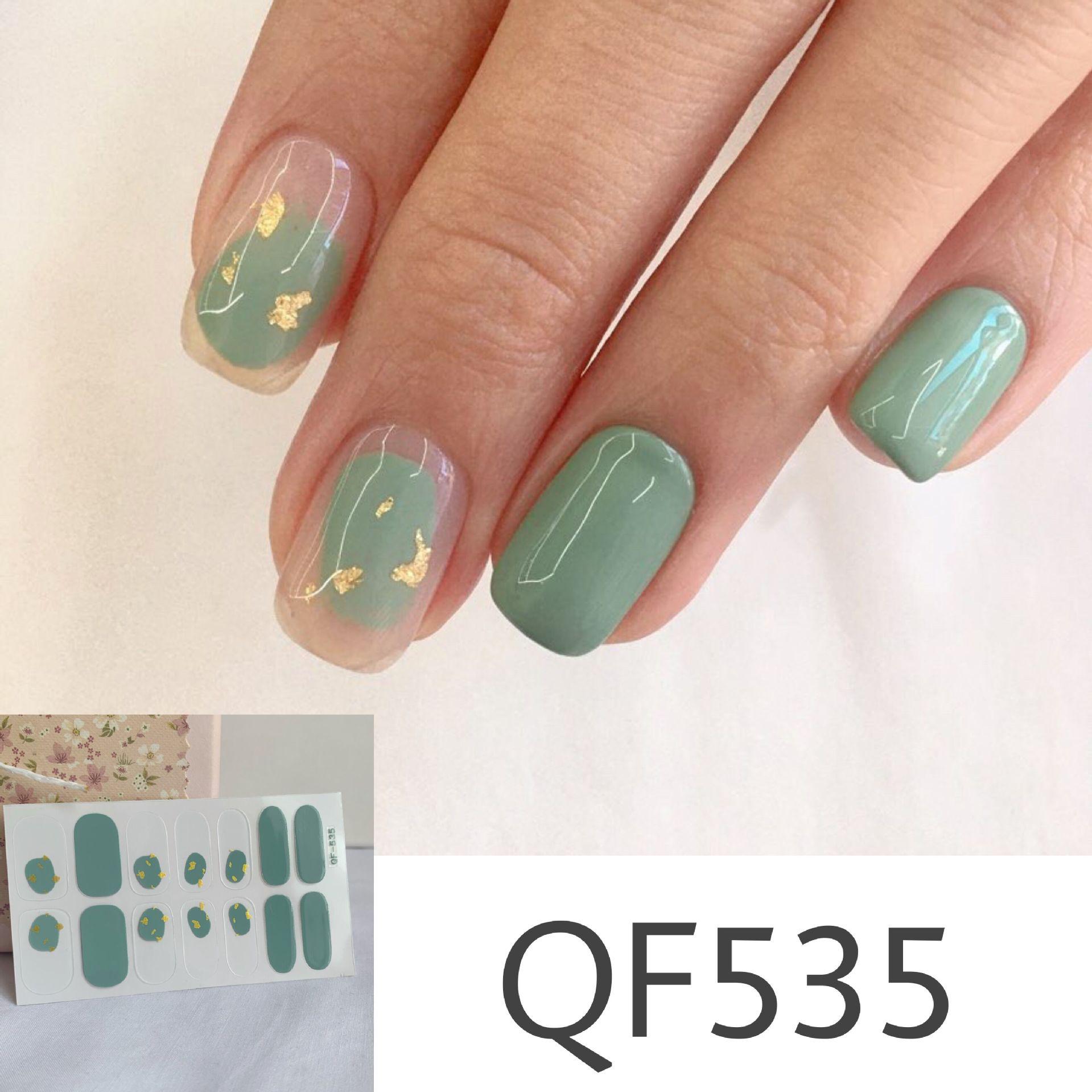 Half sugar graffiti ins matte-small daisy polka dot nail sticker nail sticker waterproof tearable nail sticker French style QF535