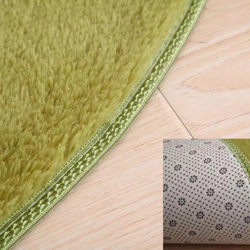 Thick Silk Carpet Floor Mat Fluffy Tender Comfortable Solid Simple Daily Living Room Bedroom Round Skin-friendly Household Ins
