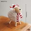 Plush Body Xmas Figurine Wood Head Festive Decor New Table Statue  Shelf Decor