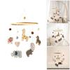 Handcrafted Pinewood Baby Bed Toy Development Toy Easy Install With Forest Animals And Noise Frees Rotating Mechanism