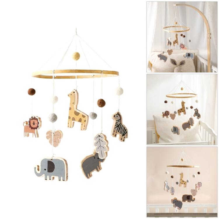 Handcrafted Pinewood Baby Bed Toy Development Toy Easy Install With Forest Animals And Noise Frees Rotating Mechanism