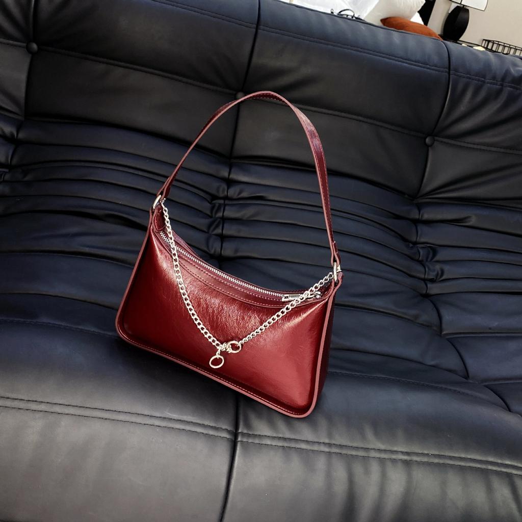 Cowhide Shoulder Women's Bag, Women's Fashion Simple Shopping Shell Bag Practical High-end Messenger Bag