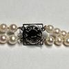 Used [Certificate of authenticity included] Akoya pearl 2 strand necklace pearl silver SILVER stamp 6.5mm pearl necklace