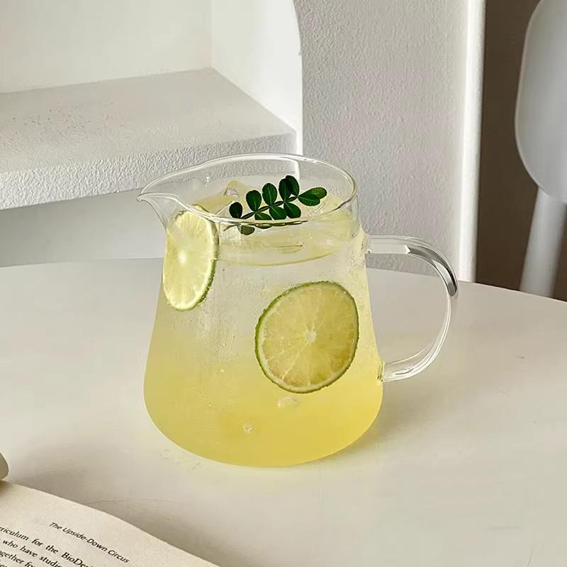 Handle Large Capacity Fruit Tea Glass 2026 Summer Creative Transparent Lemonade High Borosilicate Glass Juicy Coffee Glass