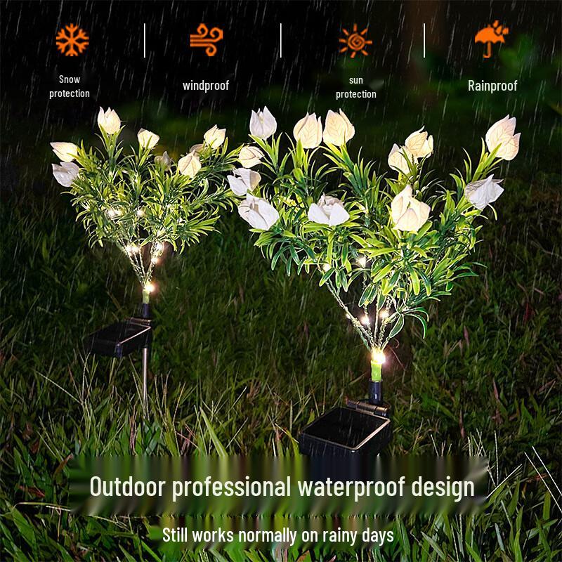 Solar Gardenia Flower Outdoor Garden Lights