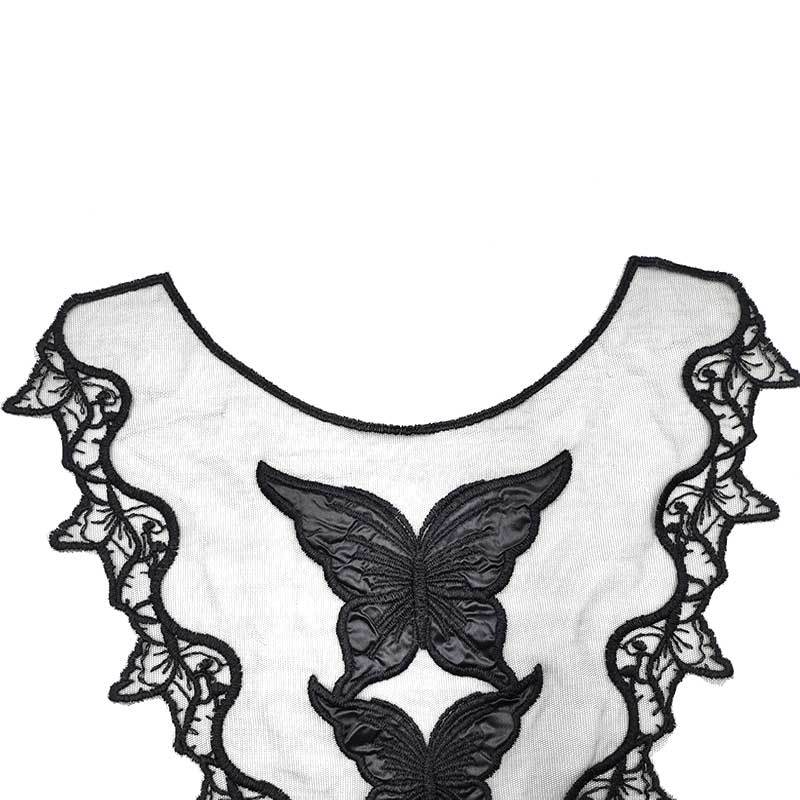 Water-soluble Lace Collar, Mesh Bottom Cloth Embroidered Collar, Colored Lace Embroidered Corsage, Butterfly Flower Fake Collar.