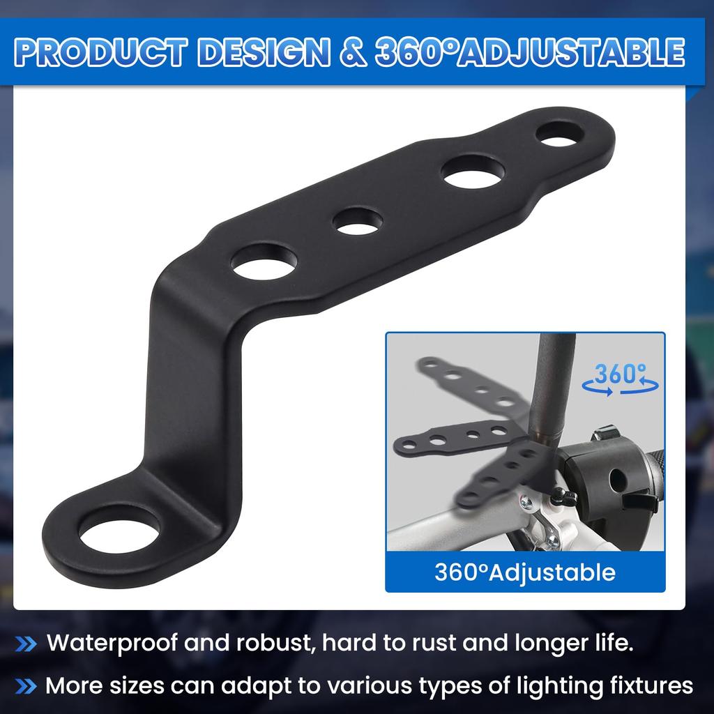 Motorcycle Mounting Bracket, Motorcycle Spotlight Bracket, Motorcycle Turn Signal Support Relocation Bracket, Metal Holder Black