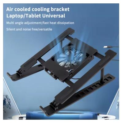 Laptop Cooler Base Stand Foldable Laptop Cooling Pad Holder Portable Notebook Radiator Bracket Heighten Rack With 1 Cooling Fans