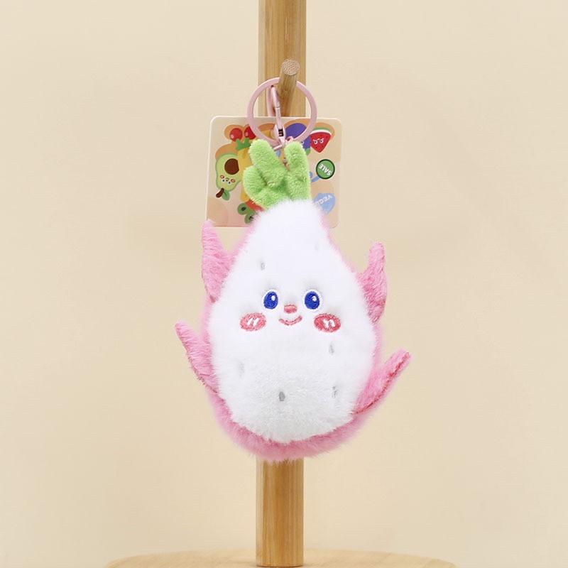 Adorables porte-clés en peluche de légumes et de fruits de dessin animé, mignons poupées banane, durian, carotte