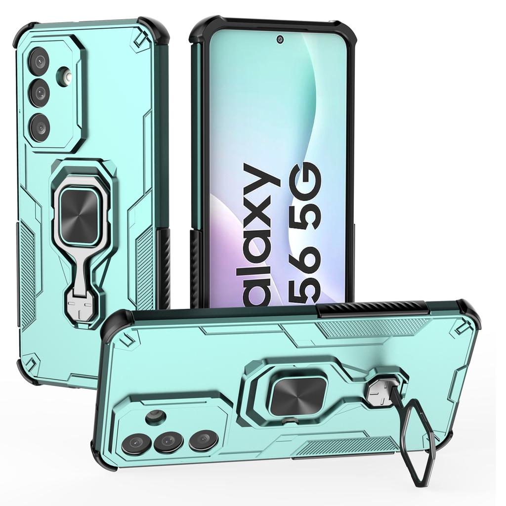 For Samsung Galaxy M56 5G Case Rotatable Ring Kickstand PC+TPU Shockproof Phone Cover