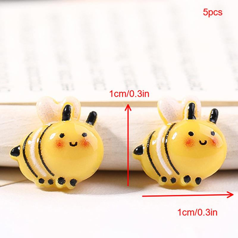 5Pcs Cartoon Bee Ladybug Cute Resin Jewelry Making Diy Decorative Accessories