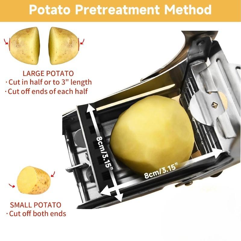 Multi-functional Potato Slicer for Cutting Carrots Cucumbers French Fry Cutter Stainless Steel Potato Cutter with 2 Blades