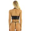 New Sexy Patent Leather Straps Split Two-piece Sex Suit
