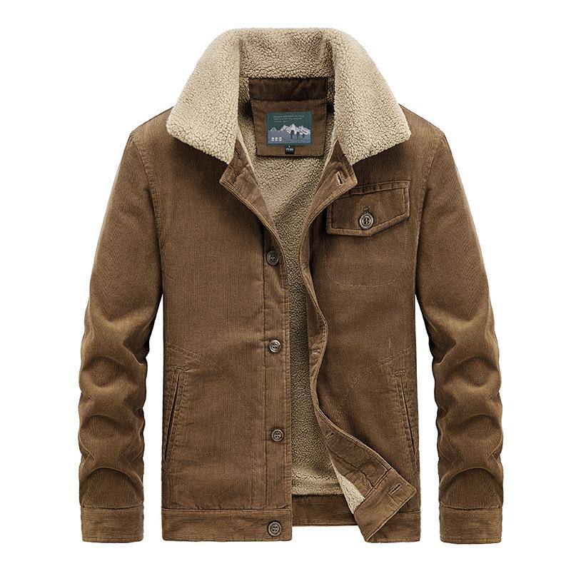 Зимняя вельветовая куртка мужская утолщенная стеганая куртка стеганая стеганая куртка стеганая куртка из овечьей шерсти M хаки