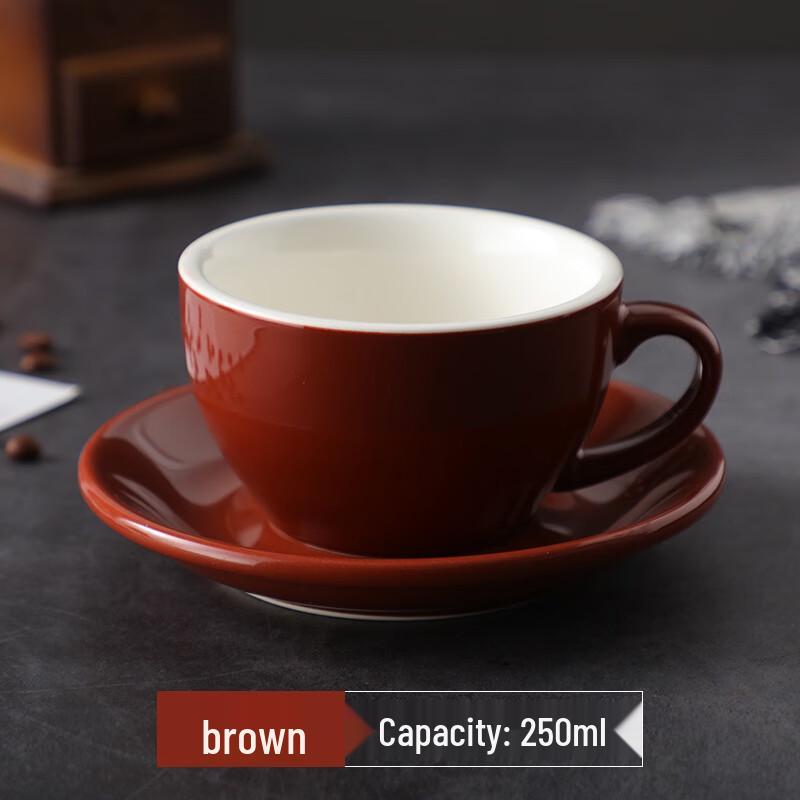 Ceramic Color Glazed Cappuccino Latte Cup Set