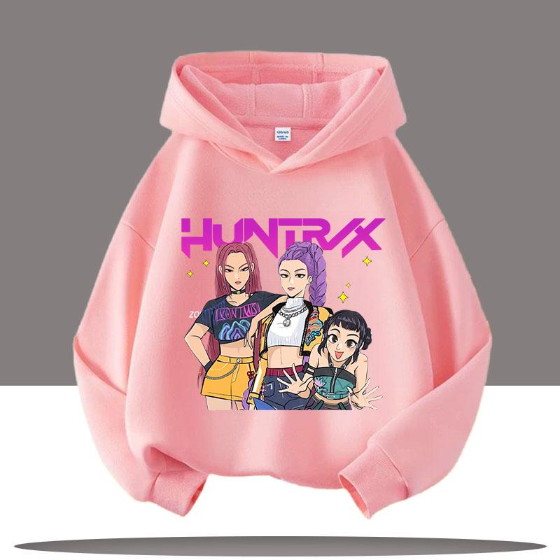 K-pop Mikiny Lovců démonů Chlapci Dívky Dlouhý rukáv Svrchní oděv Saja Chlapecký potisk Mikina s kapucí pro děti Módní svetr Dětské topy