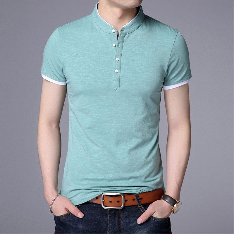 Men's 2022 Summer Xinjiang Cotton Polo Shirt - Short-Sleeved Stand-Up Collar Tee
