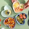 5Pcs Creative Color Heart Shaped Plate Wheat Straw Household Living Room Fruit Dim Sum Plate Fashionable Children Tableware