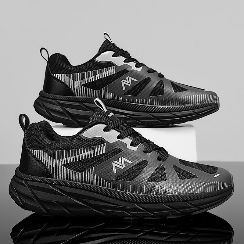 

Мужские дышащие кроссовки для бега с широкой колодкой, больших размеров 47 чёрный