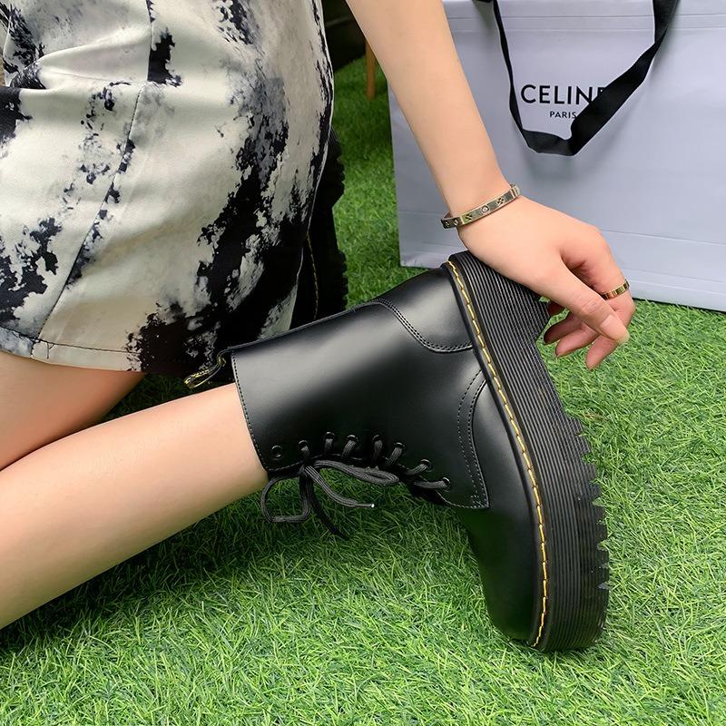 

Martin boots women s comfortable and versatile autumn and winter women s shoes thick-soled heightening short boots tooling women s boots 40 чёрный