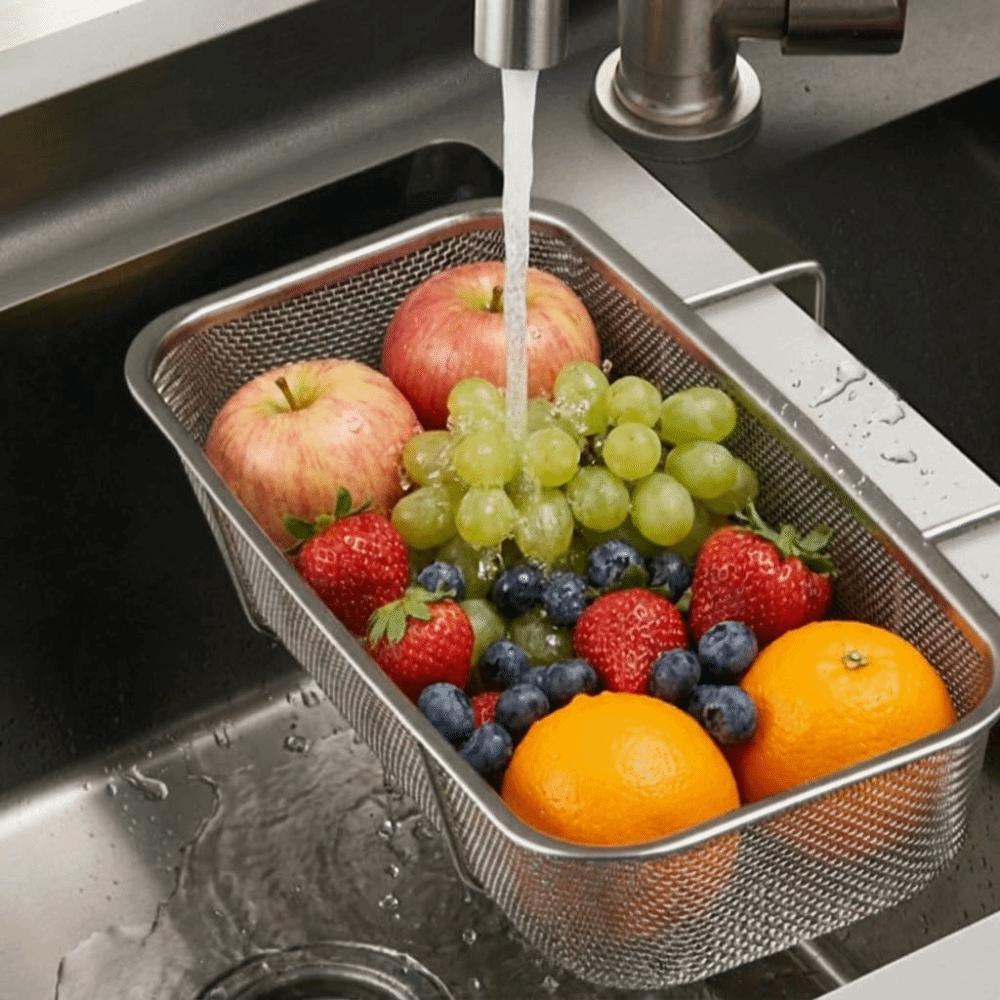 Thickened Hanging Mesh Filter Rack Stainless Steel Utensil Organizer Drying Rack  Over Cabinet