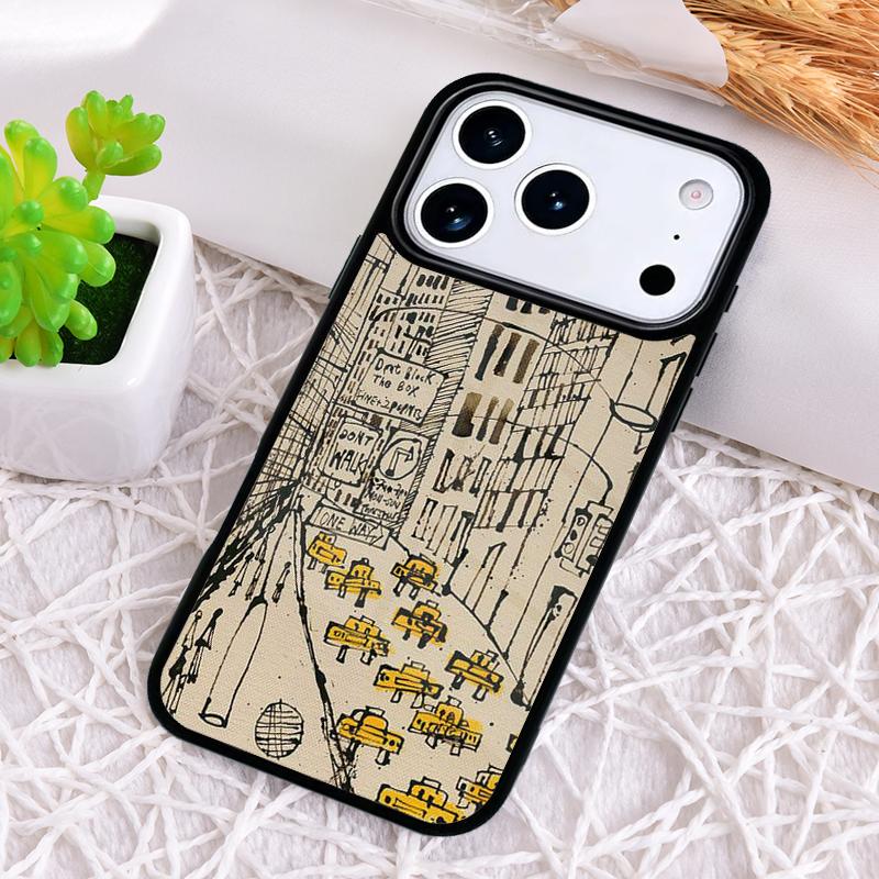 NYC Yellow Taxi Cabs Shockproof Phone Case for iPhone 17 Air 16e 15 11 12 14 13 Pro Max Cover Coque