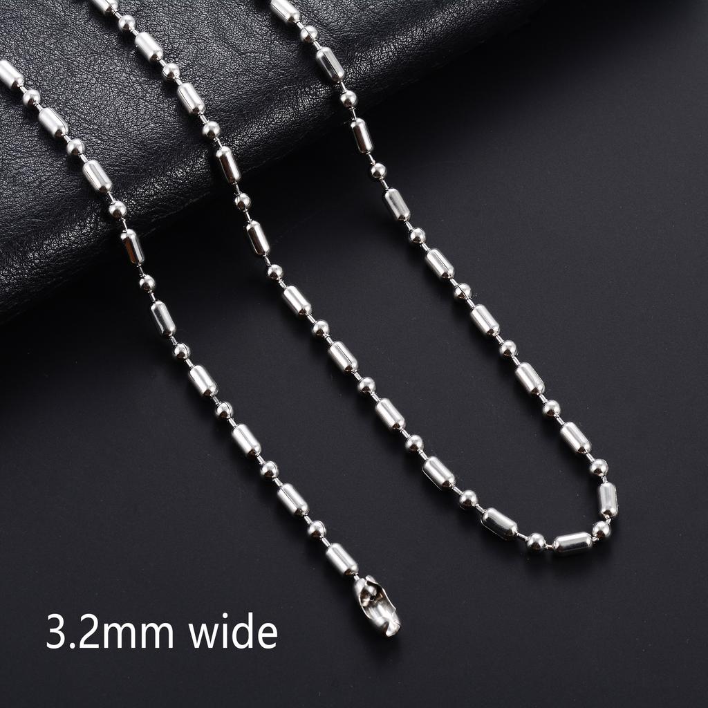 Fashion Stainless Steel Beads Necklace Link Bamboo Neck Chain for Men Women No Fade Collar Choker Copper Color Metal Jewelry