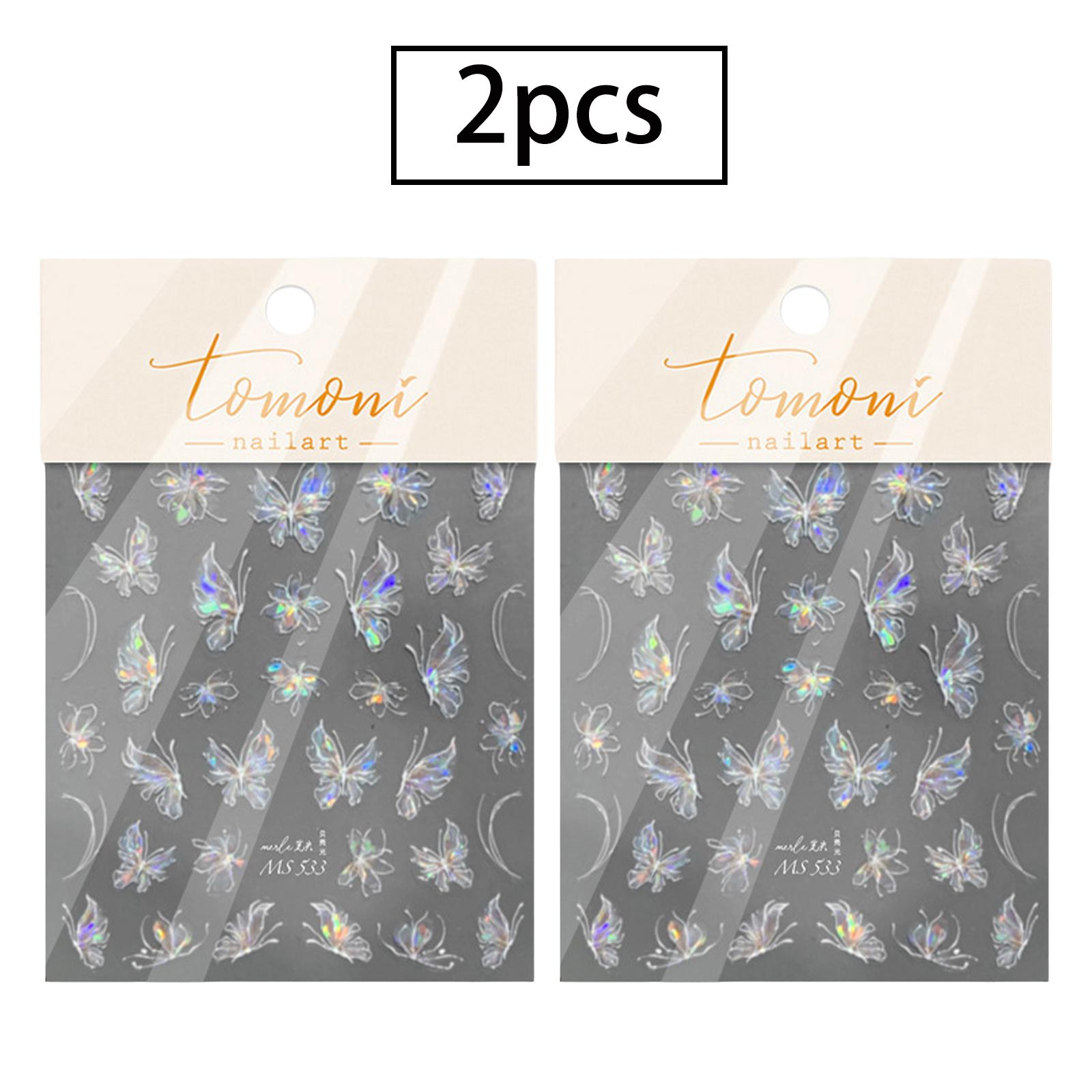 

2 шт. Клейкие 3D ногти-бабочки Искусственные длинные акриловые ногти с полным покрытием для женщин, девушек, аксессуары для DIY нейл-арта, элегантный ретро-дизайн One Size