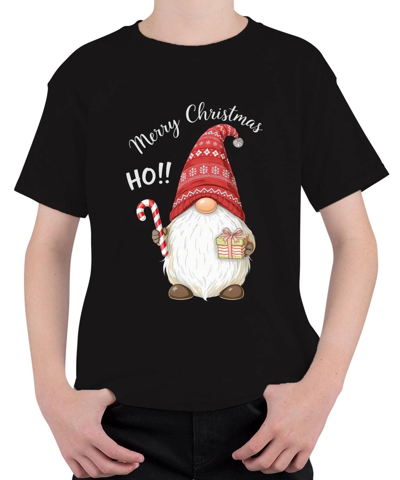 Merry Christmas HO!! Weihnachten Wichtel Gnom Zuckerstange Mütze Unisex Kinder T XXXXL