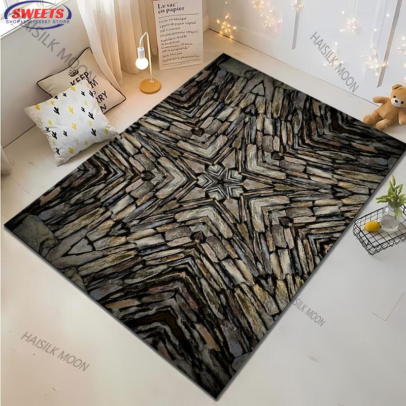 

3D Stone Flower Art Theme Carpet Living Room Bedroom Sofa Office Large Area Decorative Mat Kids Play Rug Modern Decorative Mat 40x60cm (16x24in)