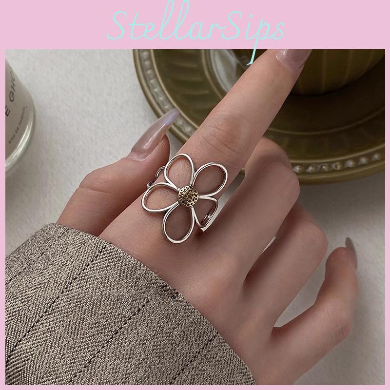 Unique Vintage Inspired Daisy Flower Design Adjustable Copper Ring For Women Fashion