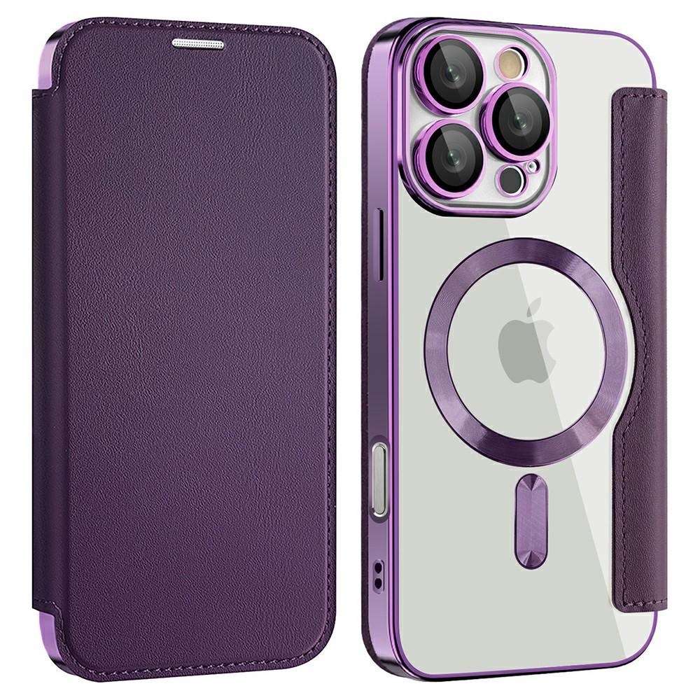 For iPhone 16 Pro Case Compatible with MagSafe RFID Blocking Card Holder Leather Phone Cover