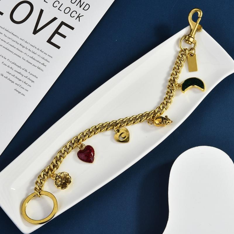 1Pc Shining Cartoon Keychain Bag Chain Colorful  Car Key Chain Metal Key Ring Exquisite Gifts Souvenirs Car Pendant