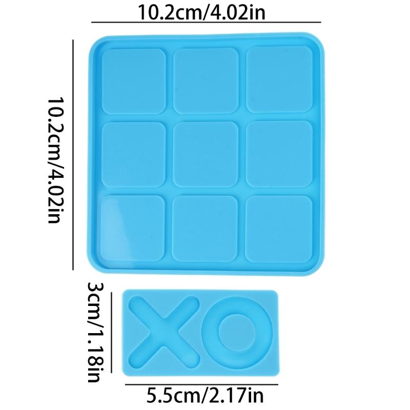 Tic Tac Toe Game Board and X O Silicone Molds Set Epoxy Resin DIY Art Craft Mold for Christmas NightA Art Crafts Tools