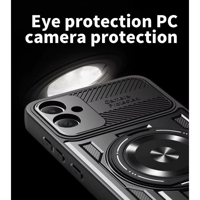 

Роскошный бронированный чехол с магнитной беспроводной зарядкой Magsafe для Samsung Galaxy A05 A05S, военный защитный чехол с держателем-кольцом для пальца For Galaxy A05 серебряный