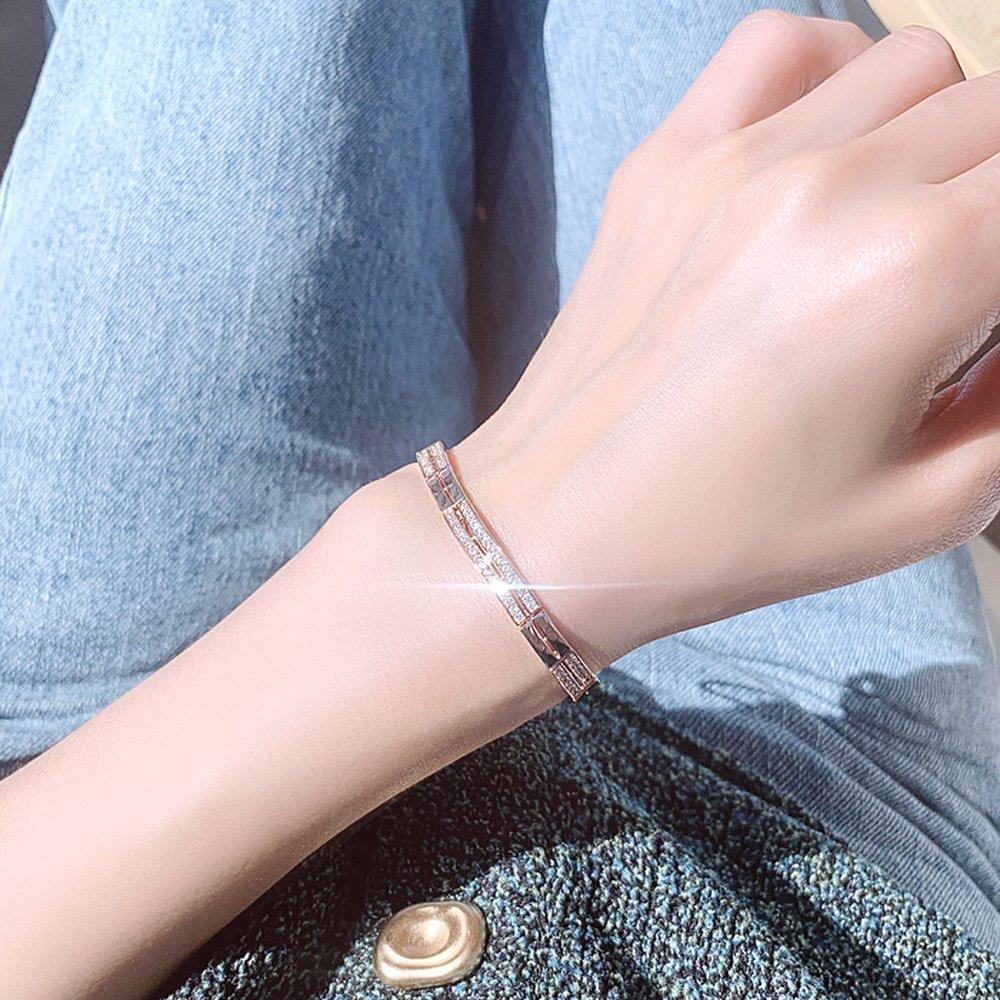 Rib Square Crystal Bracelet Ba0315