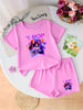 Trendy Girls 2Pcs K-POP Idol Graphic Print Tee & Shorts Set K-POP Fan Summer Streetwear Outfit