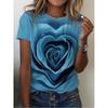 Modisches Damen Rundhals Kurzarm 3D Lässiges Farbprint Lässiges Kurzarm Rundhals T-Shirt