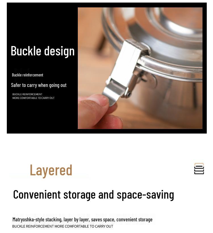 304 Stainless Steel Leak-Proof Korean Bento Lunch Box Set - 3-Piece Fresh-Keeping Containers