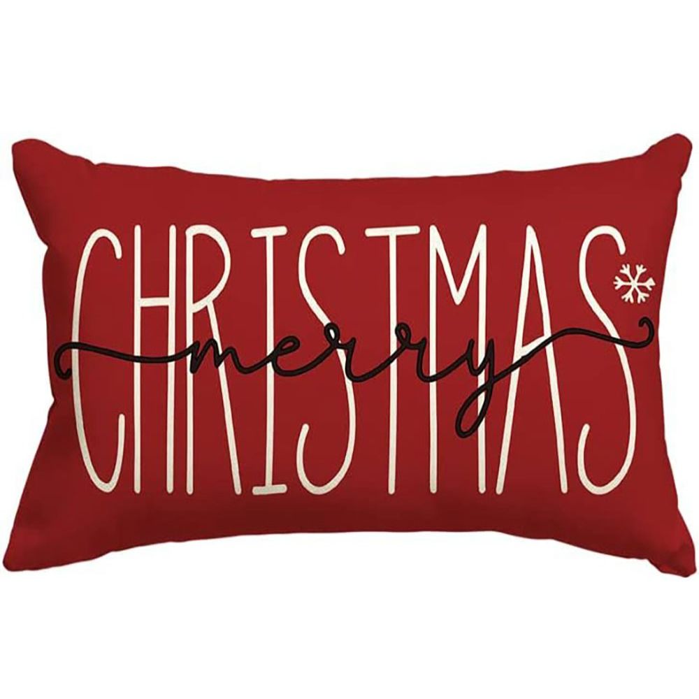 

1/2pcs Elegant Terylene Throw Pillow Covers Red 12*20 Inch Christmas Decorated Pillowcase Decorative Throw Pillow Cover Office