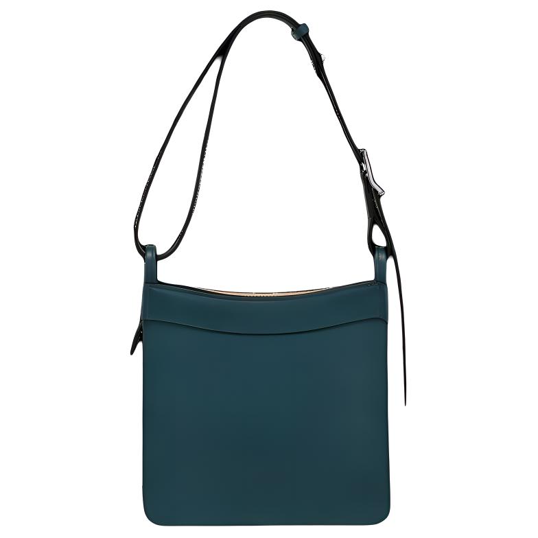 Longchamp Le Foulonné Zipper Closure Small Calfskin Handbag Women handbags Light-Gold Dark-Blue 10272HFI806