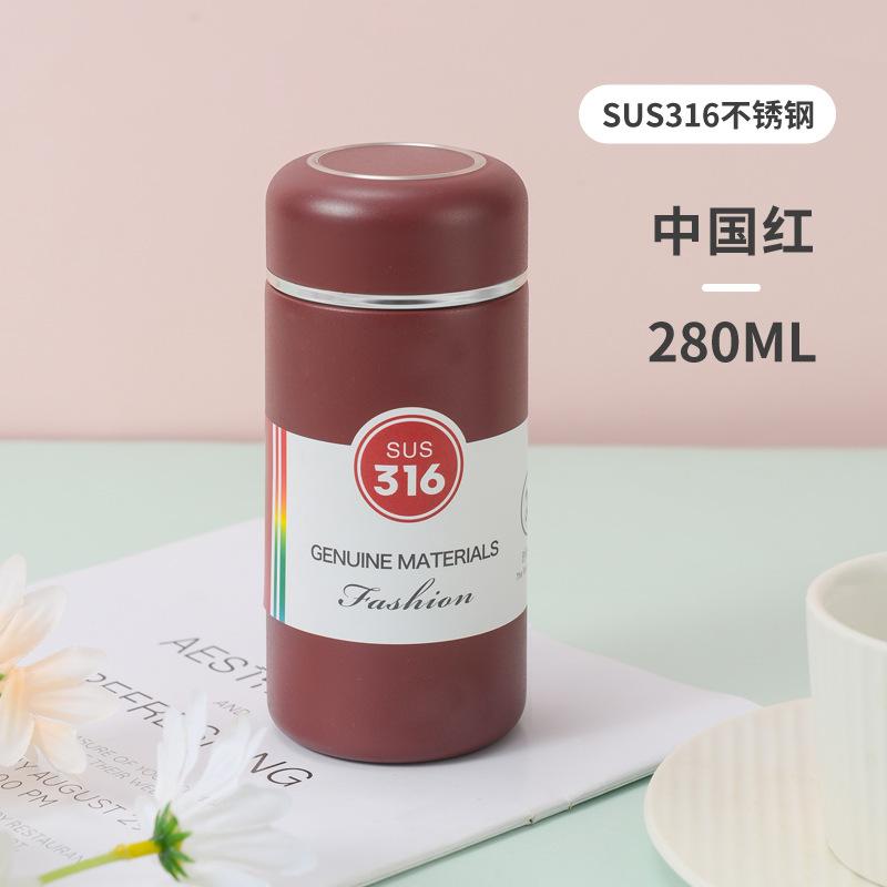300ml 304 Stainless Steel Mini Vacuum Flask, Cute Pocket Insulated Water Bottle for Girls Daily Office Travel