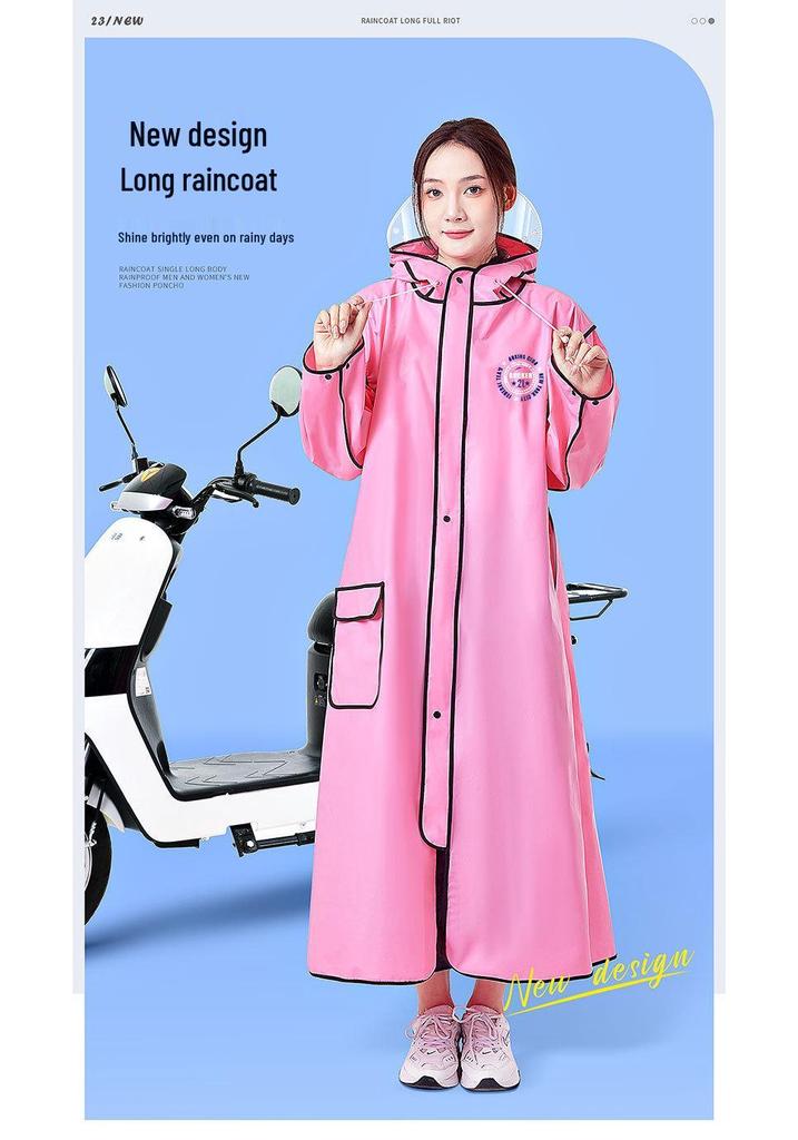 Unisex Stormproof Cycling & Hiking Rain Cape with Double Hood Brim - One-Piece Design