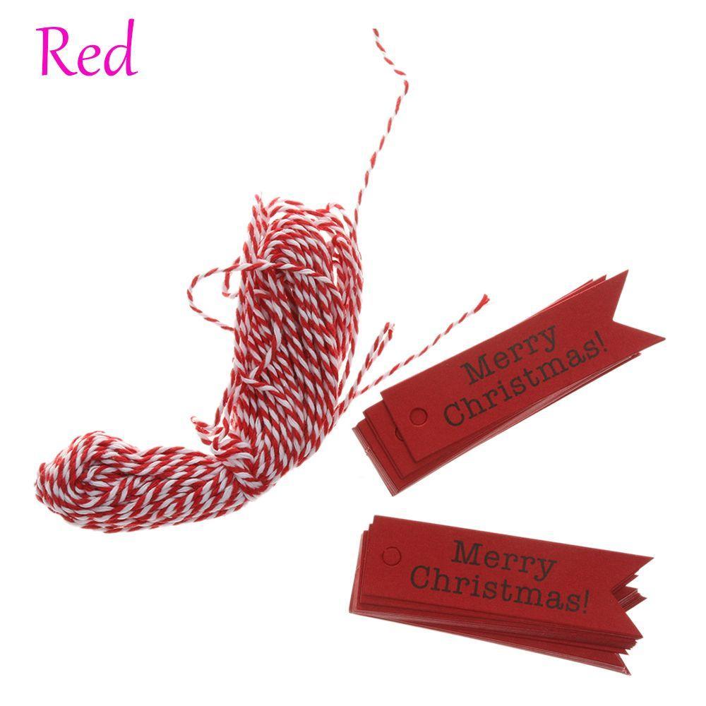 

100pcs New Party Supplies Home Decor Kraft Paper Tags Xmas Hanging Christmas Ornaments Gifts Label красный