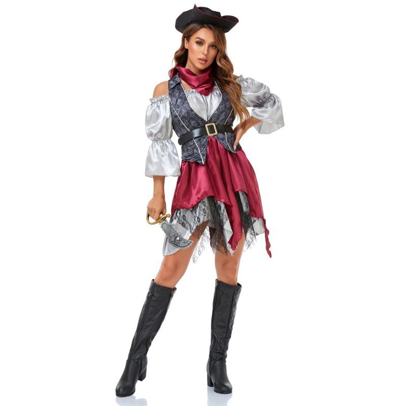 Women Caribbean Pirate Cos Uniform Halloween Masquerade Adult Female Pirate Costume