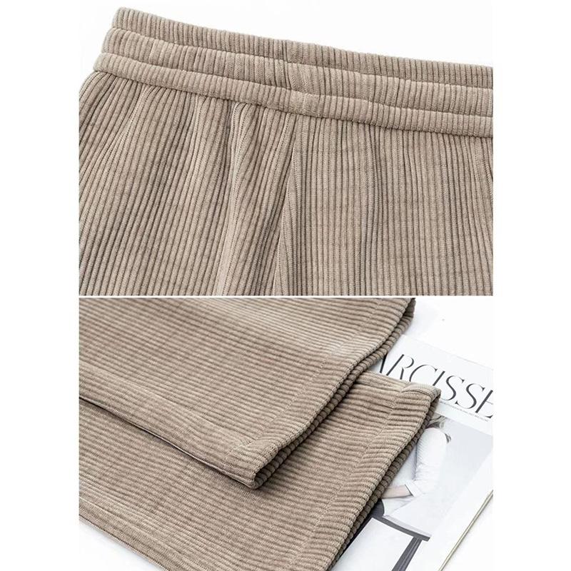 Winter Women Chic High Waisted Pants Lady Korean Style Versatile Solid Trousers Female Thermal Thicken Straight Leg Slacks