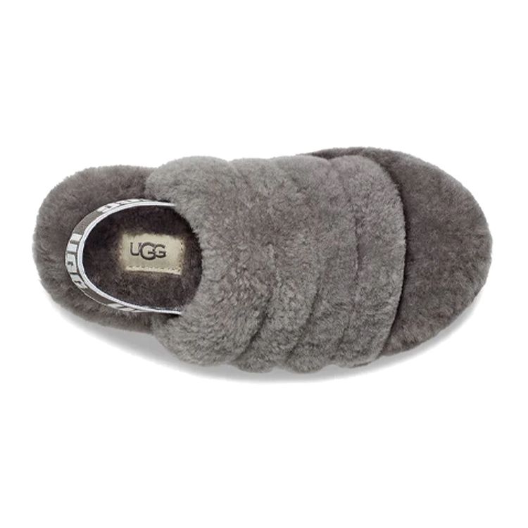 UGG Dětské pantofle Fluff Yeah Slide Charcoal 1098494K-CHRC