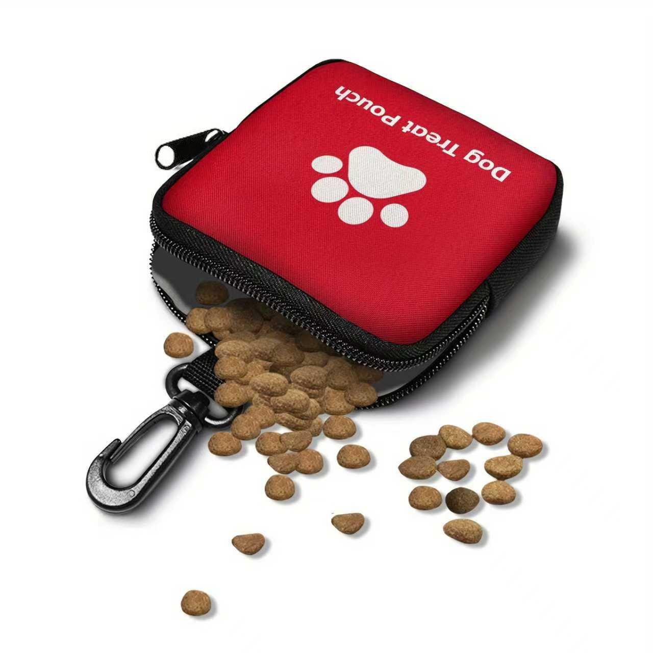 

Portable Dog Treat & Training Toy Bag with Paw Print - Suitable for Puppy Snacks, Leash, Portable Go-Out for Walking, Travel червоний