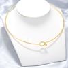 316L Edelstahl Herz Rund Verstellbare Kette Damen Halskette Einfach Offener Hals Metall Schmuck Zubehör: VL534 VL535